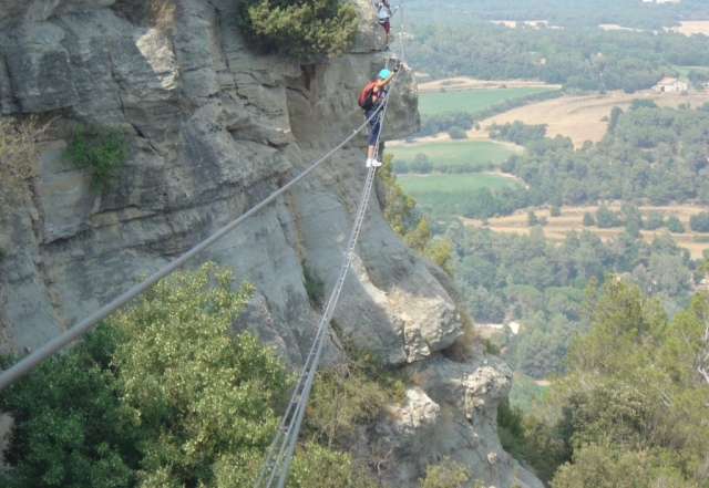  On the cable in Baumes Corcades 